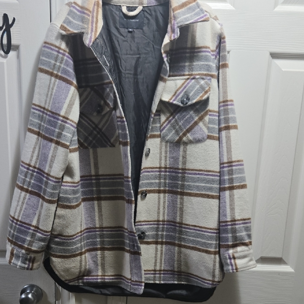 Plaid Flannel  Button-Up Jacket